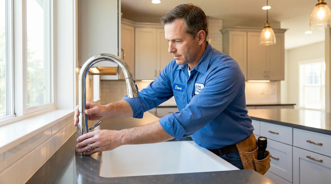 Kitchen faucet installation by Johns Plumbing LLC in Dowagiac