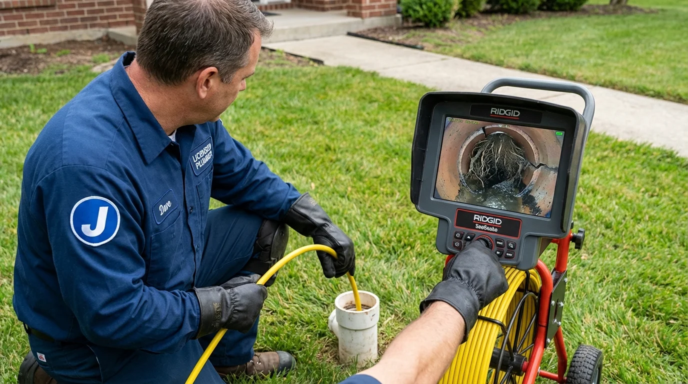 Sewer camera inspection being performed by Johns Plumbing LLC in Dowagiac